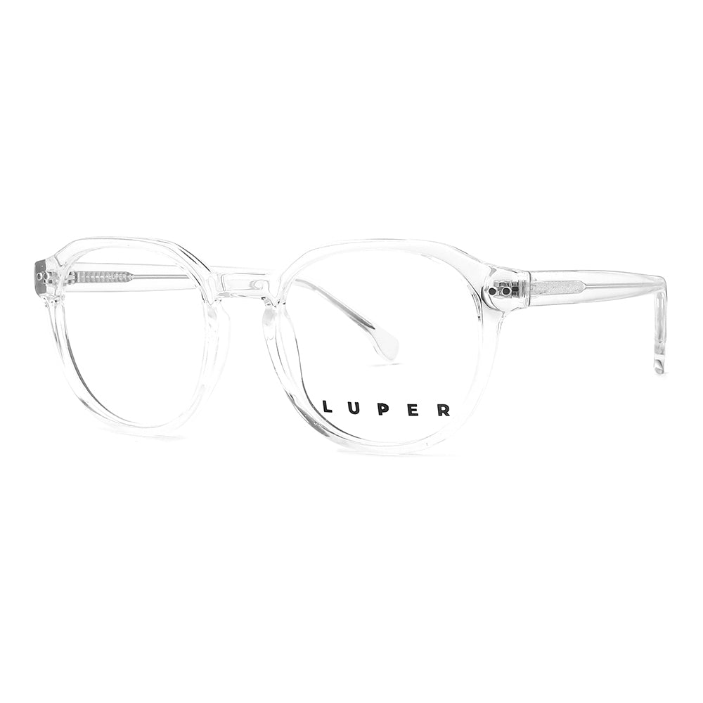 Vista lateral gafa graduada marca Luper modelo Los Antolinos color transparente