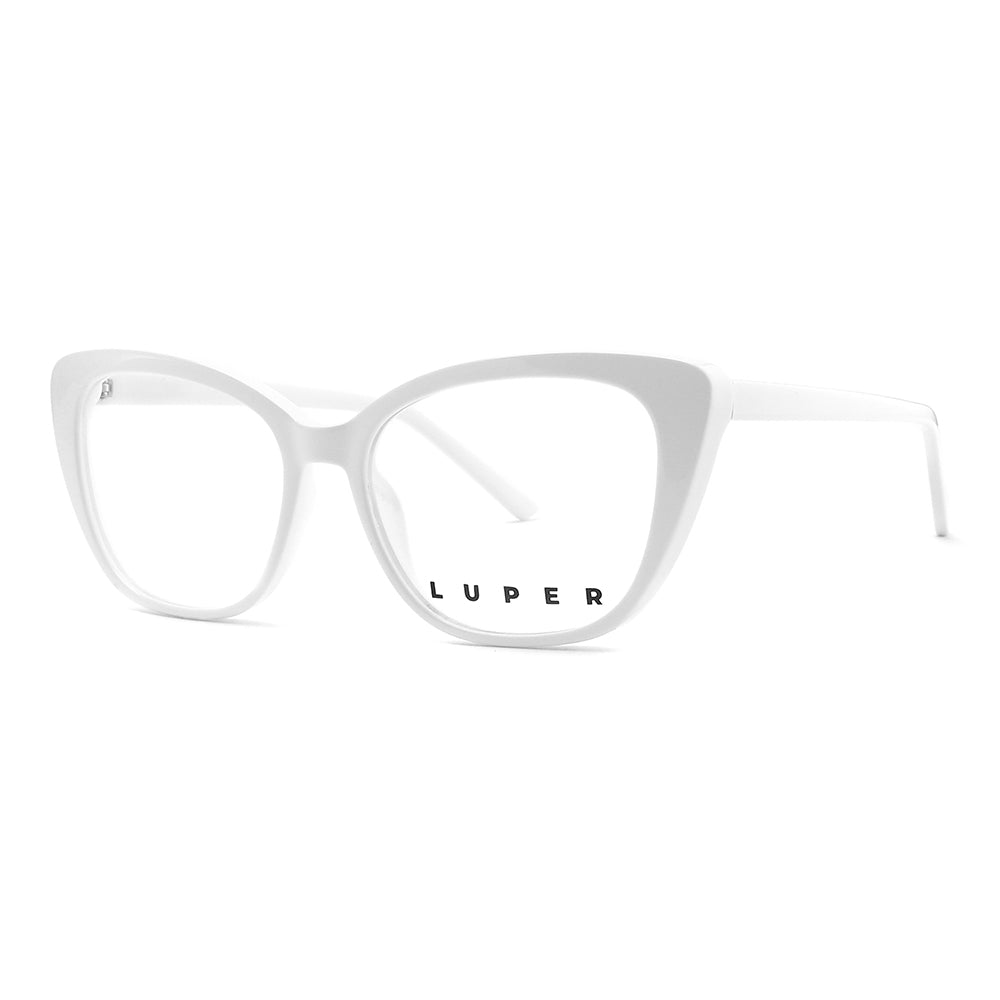 Vista lateral gafa graduada marca Luper modelo Los Saez color blanco