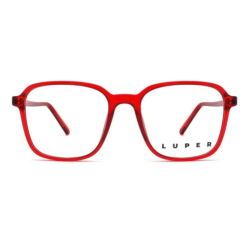 Vista frontal gafa graduada marca Luper modelo Los Tarragas color rojo