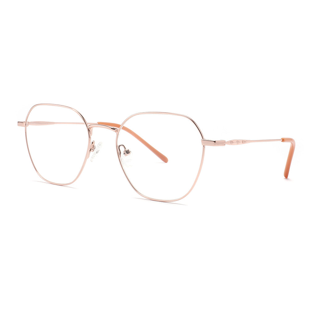Vista lateral gafas graduadas Luper modelo Maestro Alonso color oro rosa