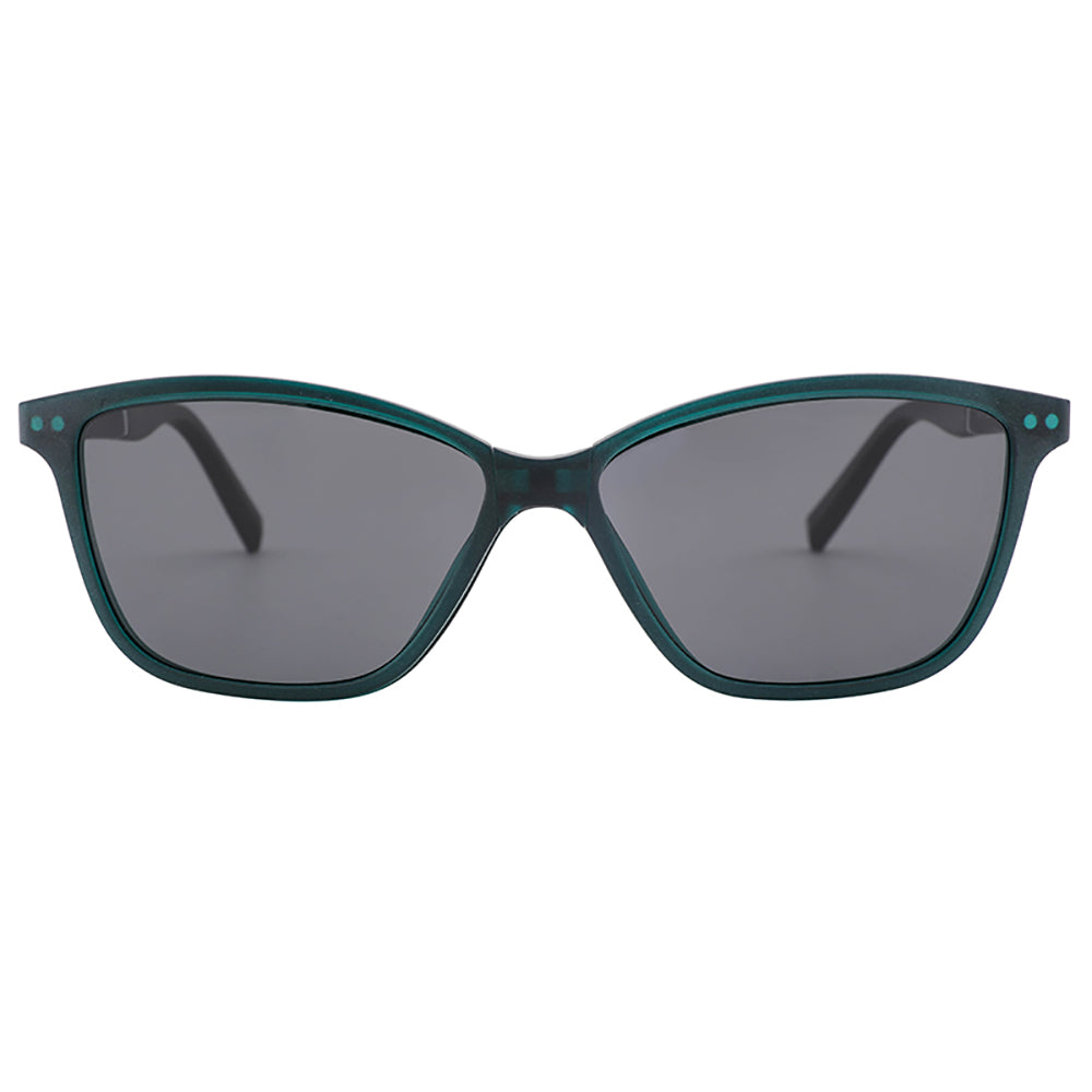 Vista frontal gafa graduada marca LUPER modelo Ricardo Gil color verde clip magnético