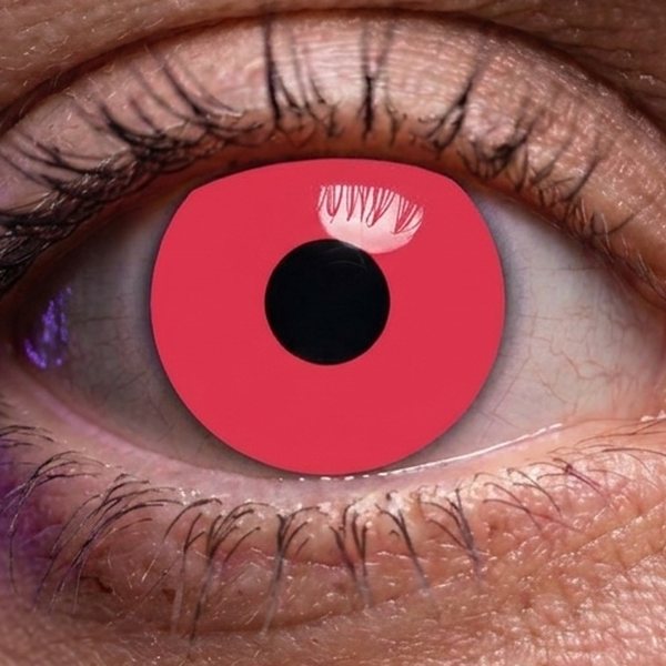 Lentilla de fantasía Red Vampire puesta en el ojo (simulación) · LUPER