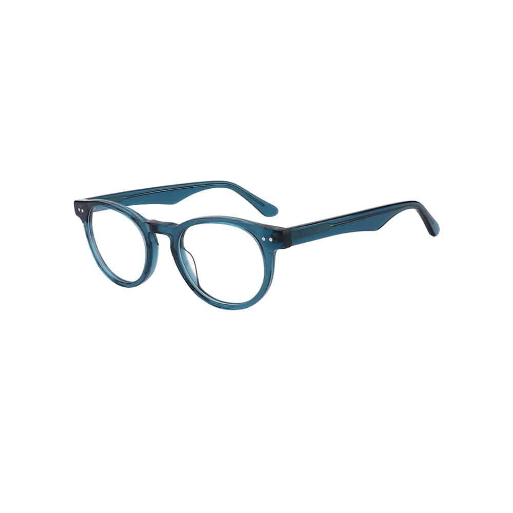 Gafas de ver montura en acetato color azul turquesa. Diseño redondeado. Gafas de ver con montura y lentes graduadas incluidas desde 59€ en óptica LUPER Murcia