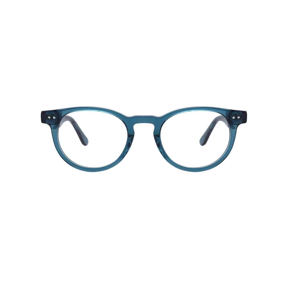 Gafas de ver montura en acetato color azul turquesa. Diseño redondeado. Gafas de ver con montura y lentes graduadas incluidas desde 59€ en óptica LUPER Murcia