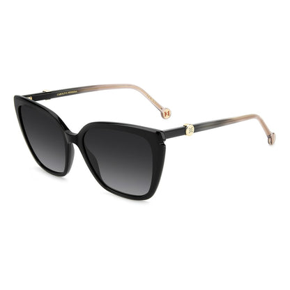 Gafas de sol Carolina Herrera femeninas, estilo ojo de gato, montura de acetato, color de montura negro, color de lente gris y calibre 56 mm - Envío 24/48 horas en España - Her 0385/S 807