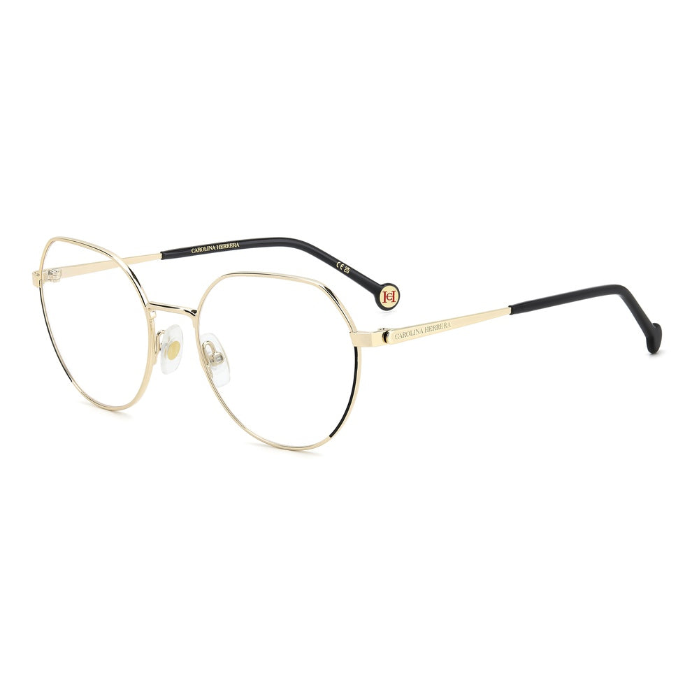 Gafas de vista Carolina Herrera femeninas, estilo redonda, montura de metal, color de montura negro, color de lente transparente y calibre 54 mm - Envío 24/48 horas en España - Her 0296 2M2