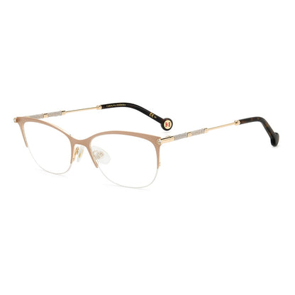 Gafas de vista Carolina Herrera femeninas, estilo rectangular, montura de metal, color de montura dorado, color de lente transparente y calibre 54 mm - Envío 24/48 horas en España - Her 0153 Bku