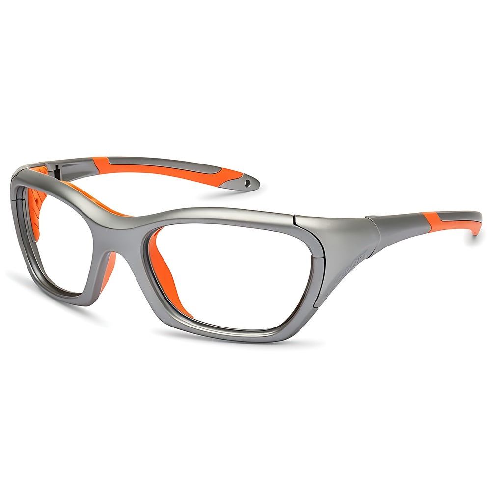 Vista lateral gafa graduada deporitva marca Versport modelo Hercules color naranja