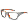 Vista lateral gafa graduada deporitva marca Versport modelo Hercules color naranja