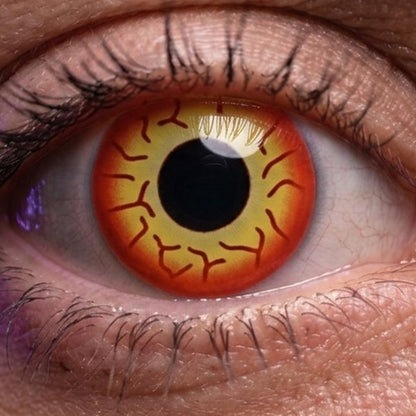 Lentilla de fantasía Darth Maul puesta en el ojo (simulación) · LUPER