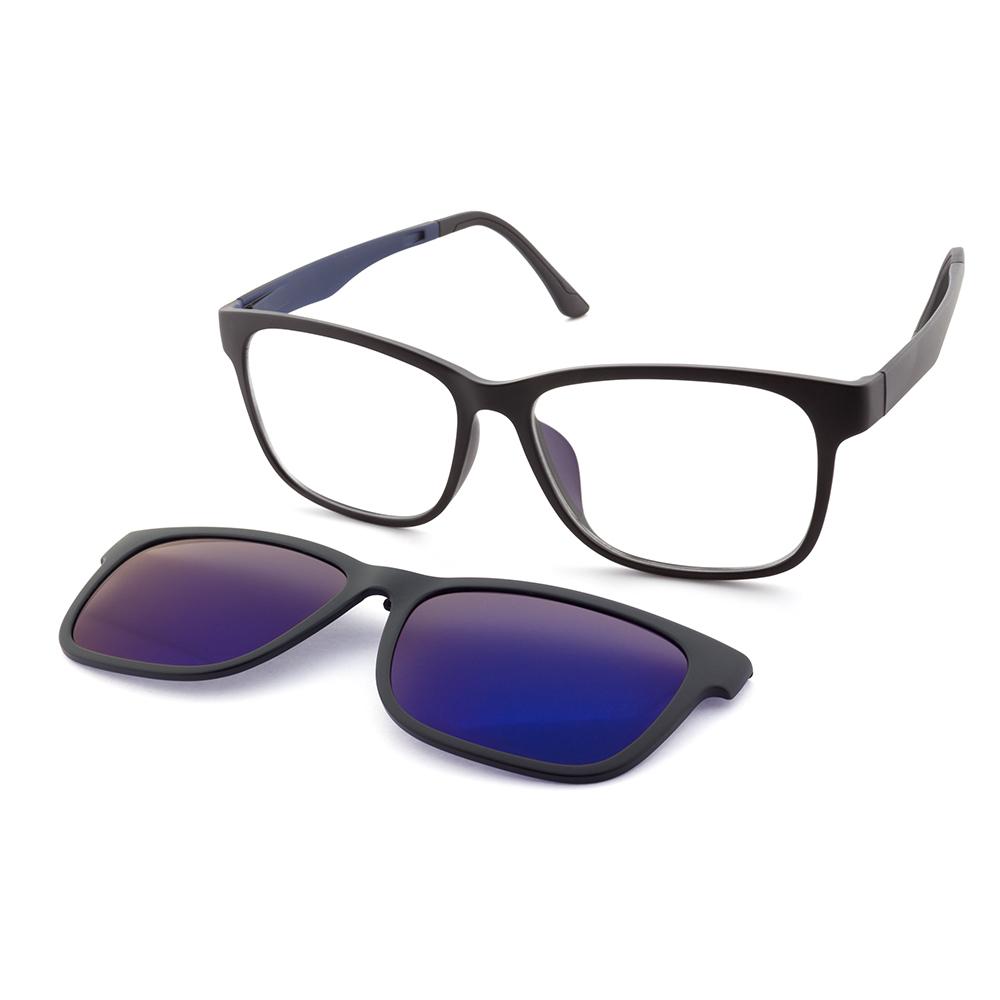 Gafas de vista dos en uno con suplemento de lente solar para adaptar tu gafa cuando estés en exterior. Montura ultem en color negro. Gafa dos en uno desde 69€ en óptica LUPER Murcia