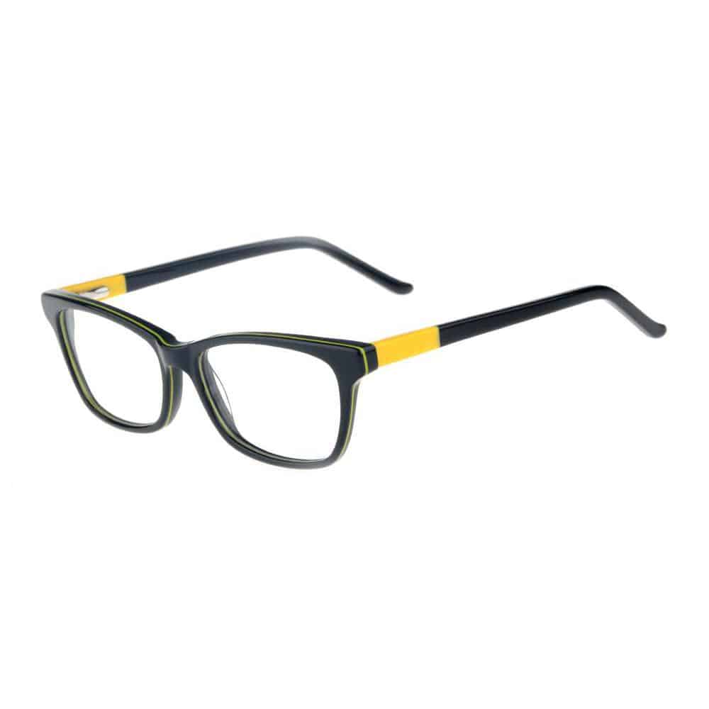 Gafas de ver modelo FULGENCIO en acetato de color negro. Borde de la montura en color amarillo.Gafas de ver con lentes y montura incluida desde 39€