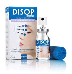 Disop Zero Spray gotas 10 ml.   AÑADIR A MIS FAVORITOS -16% 16,94 € 14,20 €  Sólo 10 unidades a este precio  1 Spray ocular rico en liposomas sin conservantes. Perfectas para el alivio de la sequedad ocular