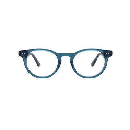 Gafas de ver montura en acetato color azul turquesa. Diseño redondeado. Gafas de ver con montura y lentes graduadas incluidas desde 59€ en óptica LUPER Murcia