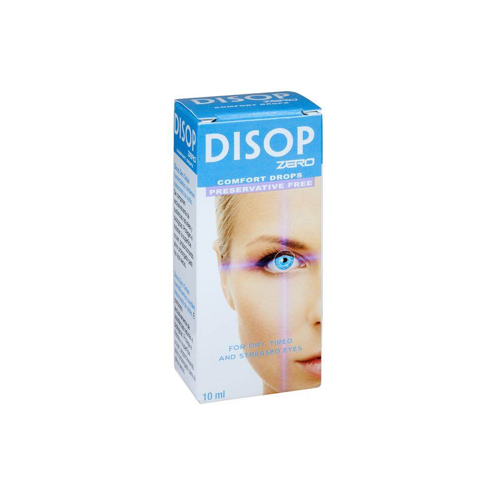 Disop Zero gotas humectantes 10 ml. Compuestas solamente de sustancias naturales y biológicas. Proporcionan alivio a los ojos secos, cansados e irritados